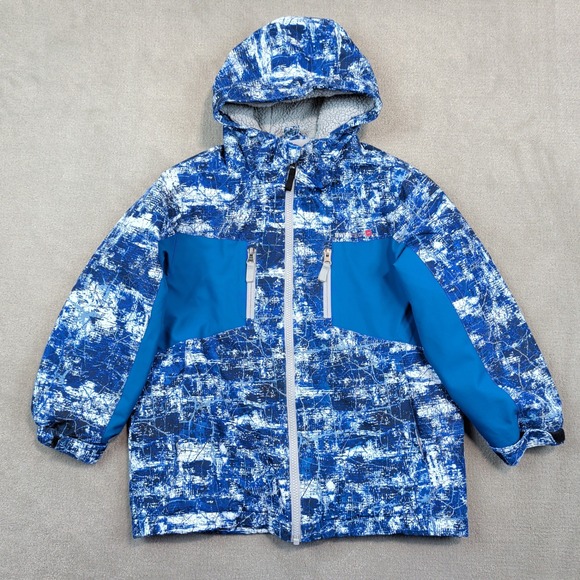 Swiss Tech Gorpcore Insulated Hooded Winter Ski Jacket Size 6-7 Blue White — photo 2